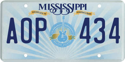 MS license plate AOP434