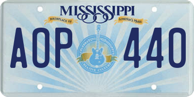 MS license plate AOP440