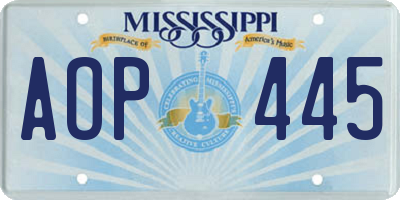 MS license plate AOP445