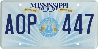MS license plate AOP447