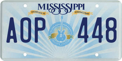 MS license plate AOP448
