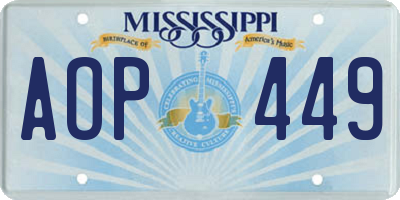 MS license plate AOP449