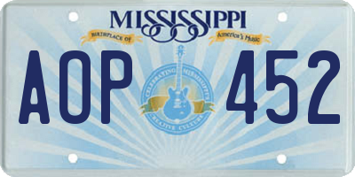 MS license plate AOP452