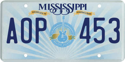 MS license plate AOP453