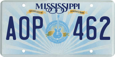 MS license plate AOP462