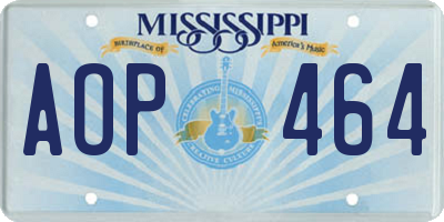 MS license plate AOP464