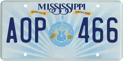 MS license plate AOP466