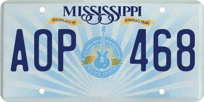 MS license plate AOP468