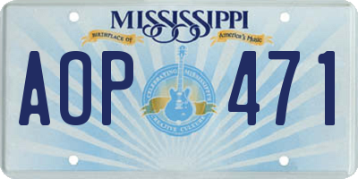 MS license plate AOP471