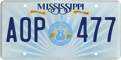 MS license plate AOP477
