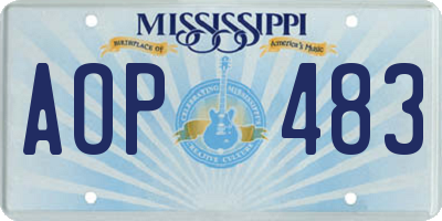MS license plate AOP483