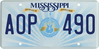 MS license plate AOP490
