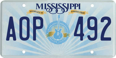 MS license plate AOP492