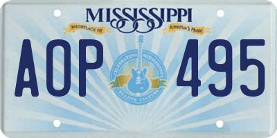 MS license plate AOP495
