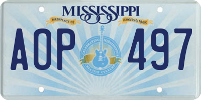 MS license plate AOP497