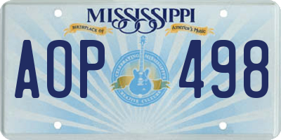 MS license plate AOP498