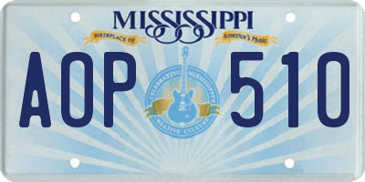 MS license plate AOP510