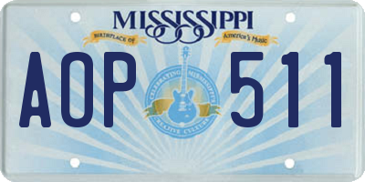 MS license plate AOP511