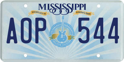 MS license plate AOP544