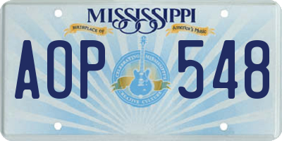MS license plate AOP548