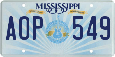MS license plate AOP549
