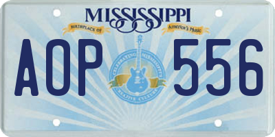 MS license plate AOP556