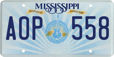 MS license plate AOP558
