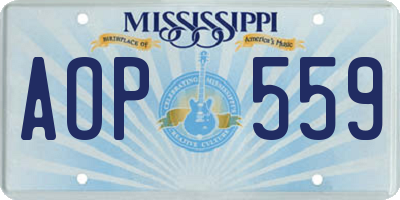 MS license plate AOP559