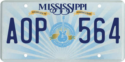 MS license plate AOP564
