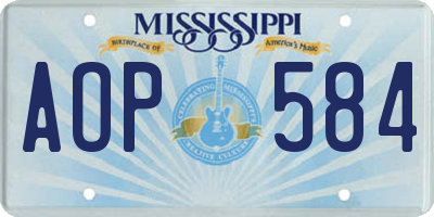 MS license plate AOP584