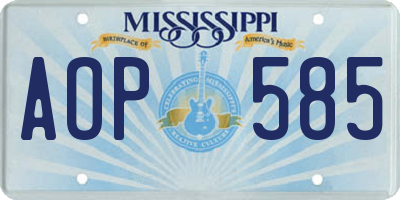 MS license plate AOP585