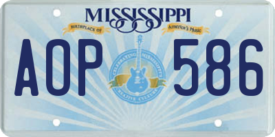 MS license plate AOP586