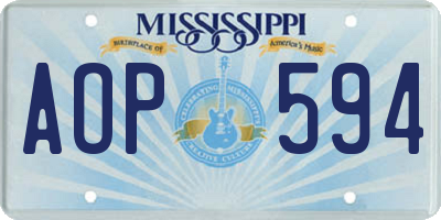 MS license plate AOP594