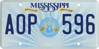 MS license plate AOP596