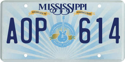 MS license plate AOP614
