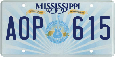 MS license plate AOP615