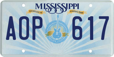 MS license plate AOP617