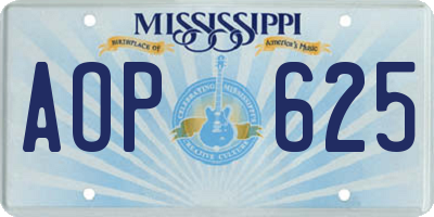MS license plate AOP625