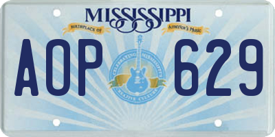 MS license plate AOP629