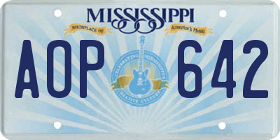 MS license plate AOP642