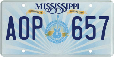 MS license plate AOP657