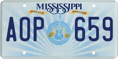 MS license plate AOP659