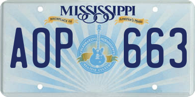 MS license plate AOP663