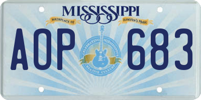MS license plate AOP683