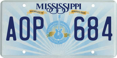 MS license plate AOP684