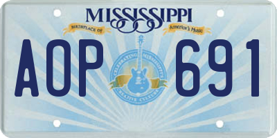 MS license plate AOP691