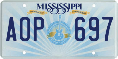 MS license plate AOP697