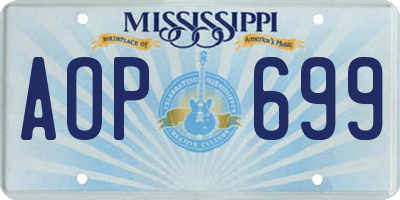 MS license plate AOP699