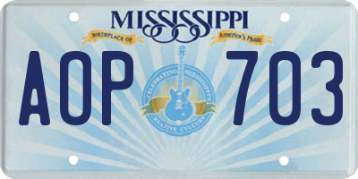 MS license plate AOP703