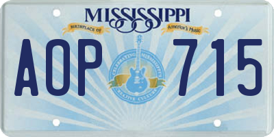 MS license plate AOP715